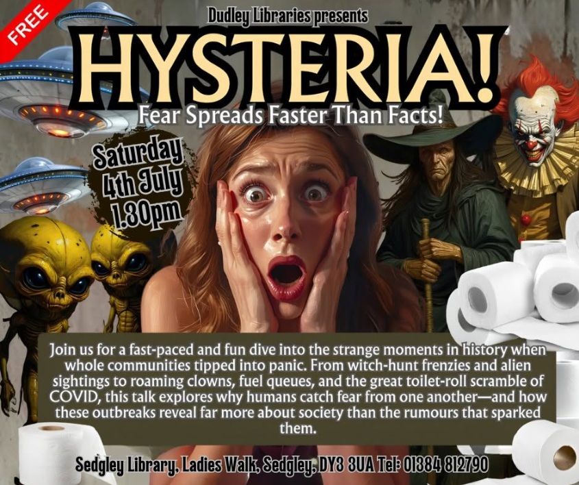 Sedgley library Hysteria event 4 July 2026